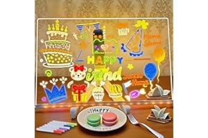 LAIVIYA LED Notiztafel mit Farben Leuchtende Nachrichtentafel Nachtlicht Note Board Transparente Acryl Maltafel mit 7 Farben Stift Ständer LED Schreibtafel Zeichenbrett für kinder Schlafzimmer Dekor 30*20cm