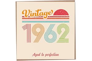 MUG MONSTER Kartka na 61. urodziny - Vintage 1962 Aged to Perfection, zabawna kartka z życzeniami dla mężczyzn i kobiet, kartki urodzinowe dla kobiet, kartki urodzinowe dla mężczyzn, kartka urodzinowa dla