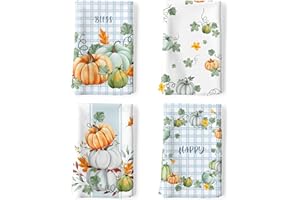 ‎ARQUIEL Arquiel Küchentücher Baumwolle 4 Stück, Geschirrtücher 100% Baumwolle Frühling Kürbisse Küchenhandtuch Set Multi-Purpose Hochwertige Küche Trockentuch Bar Handtücher 48 x 70CM