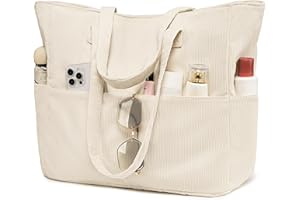 LEDAOU Duża torba plażowa z zamkiem błyskawicznym, wodoszczelna, torba na ramię, torba na zakupy, odporna na piasek, z zamkiem błyskawicznym, na basen, fitness, torba podróżna dla rodziny, Sztruks