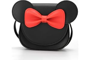 QiMing Little Mouse Ear Bow Crossbody Purse,PU Shoulder Handbag for Kids Girls Toddlers