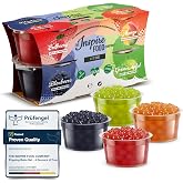 INSPIRE FOOD Bubble Tea Beads - 4 Flavors | Strawberry, Mango, Green Apple, Blueberry | Vegan Boba Popping, Gluten Free and N