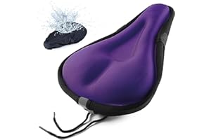 Arikaree Coprisella Bici Gel Alta Densitá 90Gr Coprisellino Imbottito Morbido Copri Sella Professionale Universale Supporto Pedalare Sellino Cyclette Bicicletta Bike Ciclismo Uomo Donna (Purple)