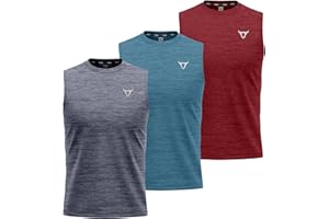 TORO ACTIVA 3 Pack Running Muscle Sleeveless Tank Top for Men Dry-Fit Workout Tops Shirts Training Bodybuilding Vests