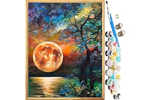 JanFebMar Peinture Numero Adulte, Acryliques Peinture par Numéros pour Adultes Débutants Enfants Peinture a Numero Adulte Peinture avec 3 Pinceaux Sans cadre 40×50 cm