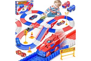Toyokid Leksak barn 2-6 år pojke, bilbana present flexibel krets elbil spel 2-6 år gammal