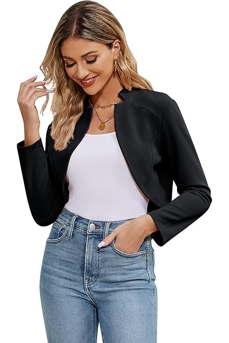 Bolero Donna Elegante - Maniche Lunghe, Corto, In Poliestere E Spandex - Foto 10