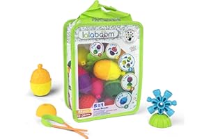 Lalaboom - Preschool Educational Beads - Montessori Shapes and Colors Construction Game and Learning Toy for Babies and Children from 10 Months to 4 Years Old - BL230, 28 Pieces