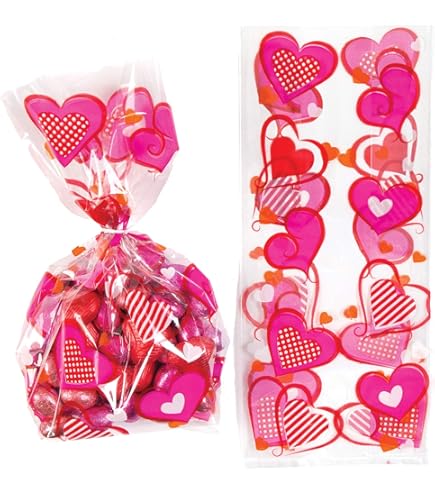 100 Pack Cellophane Bags, Food Gift Resealable Flat Cello With Twist