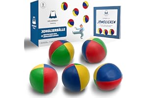 HELDENGUT [5X] Beloved Juggling Balls for Children, Adults, Beginners & Professionals - Perfectly Balanced Juggling Ball for Optimal Juggling - Juggling Balls with Juggling Book