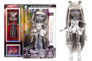 Rainbow High Serie Shadow High - LUNA MADISON - Bambola alla moda in grigio con capelli larghi, due outfit e accessori - Da collezionare - Età: dai 6 anni in su