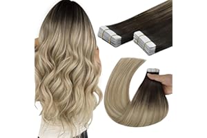 ‎YOUNGSEE YoungSee Tape in Extensions Echthaar Braun Echthaar Extensions Tape Balayage Skin Weft Tape in Extensions 35 cm Echthaar Extensions Tape Glatt Seamless Hair Extensions Tape in 50g 20stuck #4/14/60