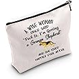 German Shepherd Mom Makeup Bag Gift A Wise Woman One Said Fuck It I'm Getting a German Shepherd,and She Lives Happily Ever After Gift for Dog Lover Cosmetic Bags (U.German Shepherd)