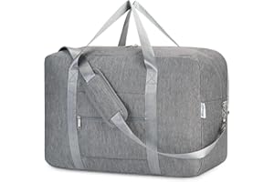 NARWEY Large Cabin Bag 56x45x25, Weekend Overnight Bag for Women, Travel Duffel Holdall Tote Hospital Bag for Women, Carry on Luggage for Men 40L (Upgrade Grey (with Shoulder Strap))