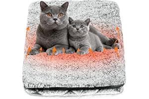 Adiwo Selbstheizende Decke für Katzen und Hunde, 70 x 48cm Waschbare Wärmedecke Katze, Selbstwärmend Katzendecke Weich, selbstwärmende Heizmatte Thermische Decke für Innen und Außenbereich, Zweifarbig