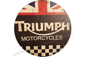 SIGNS 2 ALL Plaque murale en bois Cercle – TRIUMPH Mancave vintage rétro en bois pour bar, pub, diamètre 19 cm