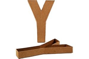 COUNTRY LOVE CRAFTS PAPIER MACHE Country Love Crafts 8.25-inch/ 20.5cm Letter Y Shaped Box Papier Mache, Beige