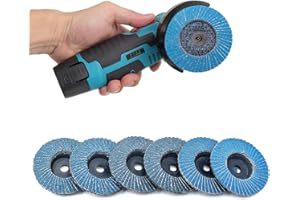 SUPRBIRD lamellari dischi lamellari 6 Set di lamelle 75mm, grana 60/80/120, per acciaio inox e legno, disco abrasivo a batteria - Nessun foglio di ferro