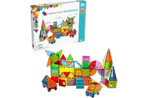 Magna-Tiles Metropolis-Set da 110 Pezzi-Piastrelle magnetiche 3D, Multicolore, 17.5 x 3 x 14 Inches, 20110