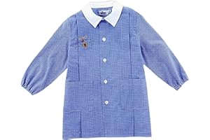 La Primula Verde, Grembiule asilo da Bambino, Maschio, Quadretto bianco/azzurro, dai 2 ai 8 anni, con Logo e Senza Logo, A Parte Sacca Cotone Asilo, Taglia Unica (37x33 cm)