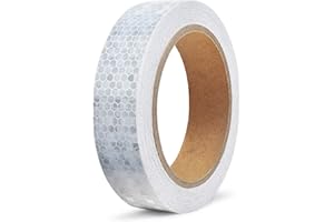 ONTWIE Safety Reflective Warning Tape, 10M Reflective Warning lighting Sticker Adhesive Tape Roll Strip, White colors for Bicycle Motorcycle Decoration