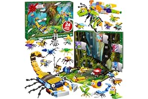 WUHUHAI Kids Advent Calendar 2025 Insect Building Blocks Christmas Calendar, 24 Days Christmas Countdown Calendars 12 In 1 Building Blocks Stem Toys for Boys Girls Toddler Xmas Stocking Stuffers Holiday Gifts