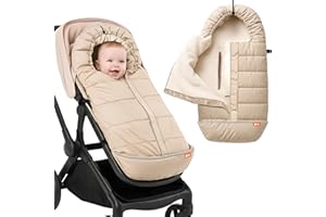 Baby Uma Pram Footmuff for Pushchair Universal - Oeko-TEX® Standard 100, Fleece-Lined & Wateproof Pram Liner with Drawstring Hood, Universal Footmuff for Stroller, Fits 3 & 5-Point Harnesses