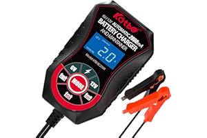 KATBO 2Amp Battery Charger, battery Maintainer 6V 12V, car battery charger, trickle charger for Car battery, Motorcycles, Lawn Tractors, Marine AGM, GEL, SLA,WET