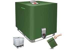 MaxAwe Bâche de protection pour réservoir IBC 1000 l avec fermeture Velcro et bandes réfléchissantes, bâche de protection étanche 420D, vert