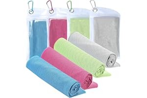XJSGS Cooling Towels for Neck and Face,Microfiber Cooling Sports Gym Towel for,Gym, Yoga,Pilates Travel Camping & More (4 Packs)