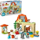 LEGO DUPLO Kasabası &Ccedil;iftlikte Hayvanların Bakımı 10416 | 2 Yaş ve &Uuml;zeri &Ccedil;ocuklar i&ccedil;in Oyuncak İnek, Koyun, Tavuk ve At İ&ccedil;eren