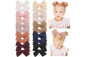 Jollybows 20 Pezzi Fiocchi Capelli Bambina da 8,9 cm, Mollette Capelli Bambina Completamente Foderato Alligatore Clip Accessori per Capelli per Bambini Bambine