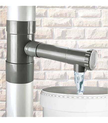 Millto™ Raccolta di Pioggia Collegare Tubo di Scarico Serbatoio dell'Acqua Piovana Filtro DN 63 mm 3/4 Nero | Recuperatore di Scarico Grondaia Raccordo Connessione per Connettore Rapido