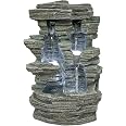 Fontaine D'intérieur Zen'Light Grand Canyon | Effet Cascade Pierre Avec LEDs | Ambiance Zen Et Relaxante
