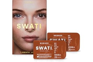 ‎SWATI Bronze (Braun) - 1 Monate Kontaktlinsen Farbig - SWATI Cosmetics Natürlich Aussehende Kontaktlinsen