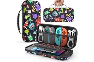 MoKo Custodia per Nintendo Switch 2 2025, Custodia da Viaggio Rigida Protettiva Portatile per Switch 2 Console Accessori, custodia sottile Cover con 10 Slot per Cartucce e Tasche, Mostri