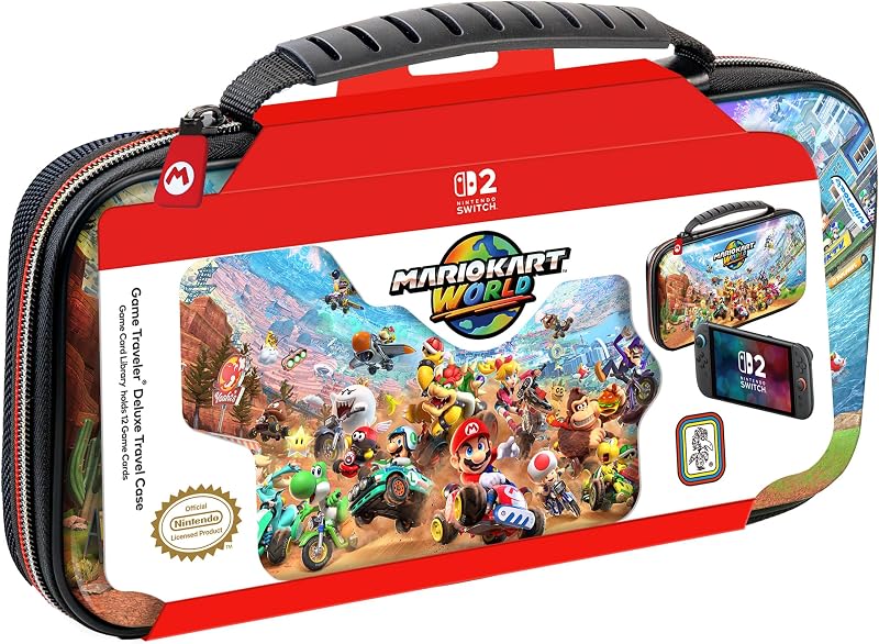 Game Traveler RDS - Estuche de Viaje de Lujo con Licencia para Nintendo Switch 2, Nintendo Switch OLED y Nintendo, Sistema de Almacenamiento, Fundas para Tarjetas y Tarjetas de Juego