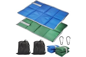 YFCACT 2 Pezzi Tappetino Pieghevole Campeggio Poggiapiedi Impermeabile Cuscini Pieghevoli Poggia Piedi Pieghevole Cuscino Stadio Con 2 Pcs Moschettone Per Esterno Campeggio Parco Picnic Viaggi All'Aperto