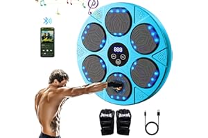 SWETFELA Music Boxing Machine,9 modalità di velocità Macchina da Boxe Musicale,Elettronica per Allenamento Boxe con Guanti da Boxe,LED Music Boxe Machine Adulti,Machine Montata a Parete,Supporta Bluetooth