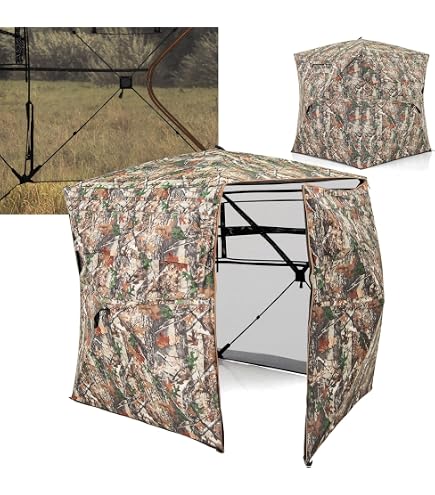 2-3 Person Pop Up Ground Blind, Portable Hunting Blind With 360 Degree &ndash