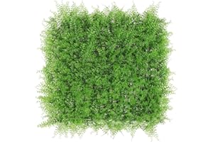 ULAND 12Pcs in 20" x 20", UV Protected Artificial Green Topiary Wall Backdrop Decoration, Faux Green Plants Fence Cover Panels, Vertical Garden (Jupiter & Fern)