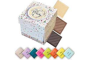 CHOCOLAT DE MARIAGE Coffret de Chocolats - Boîte de 40 Carrés de Chocolat Individuels - 8 Saveurs à Déguster ou Offrir - Chocolats au Lait et Noir - 100% Pur Beurre de Cacao - Fabriqué en France - 200 Gr