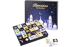 DAOUZL Calendario de Ramadán, Calendario de Adviento de Ramadán con 30 Cajones de Cuenta Atrás, Caja de Ramadán, Calendario de Adviento de Ramadán, Regalo para Ramadán y Eid