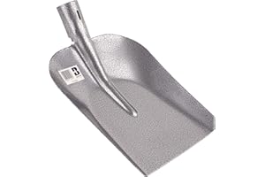 BAUSTER® Robuste Gartenschaufel 280 x 230 mm Eckig für 38 mm Stieldurchmesser, Hohe Qualität, für BAU und Loses Material, Stahlblech Sandschaufel, Universalschaufel