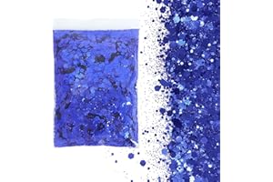 SHUOHONG 100g Purpurina Cara Festival, 3 Tamaños Mezclados Glitter Maquillaje, Brillantes para la Cara, Purpurina Pelo, Brillo Uñas para Manualidades Brillante Decoración Festival (Azul Real Profundo)