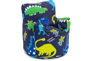 Ready Steady Bed Poltrona per bambini, pouf, comoda mobilia per bambini, morbida e sicura per bambini, per sala giochi, sedia ergonomica (dinosauri)