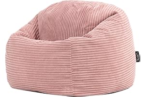 icon Kingston Kids Bean Bag, Corduroy, Dusk Pink, Kids Bean Bag Chair with Filling Included for Girls and Boys, Childrens Chair, Beanbags for Children, Playroom Décor, Bedroom Accessories