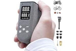 BOWEICORE Mini Bomba de Aire Bicicleta, 100 PSI, Bomba Bicicleta Eléctrica, Portátil Recargable Bomba de Bicicleta, Compatible con Válvulas Schrader y Presta, 630mAh