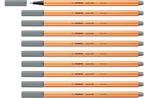 Rotulador punta fina STABILO point 88 - Caja con 10 unidades color gris medio
