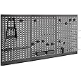 VonHaus Tool Pegboard - 45pc - Shed and Garage Wall Storage Board - Secure Organiser Wall Mounted for Hand Hammer, Screwdrivers, Wrenches, Spanners, Bits - Tool Board